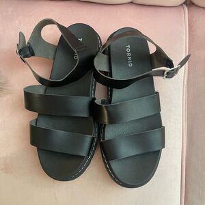 Torrid Black Strappy Sandals Size 10.5